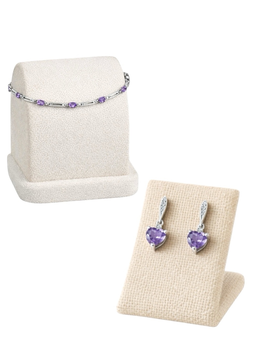 Amethyst & Silver Earrings & Bracelet